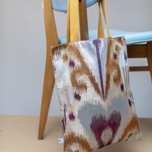Tote Bag brodé ocre et violet