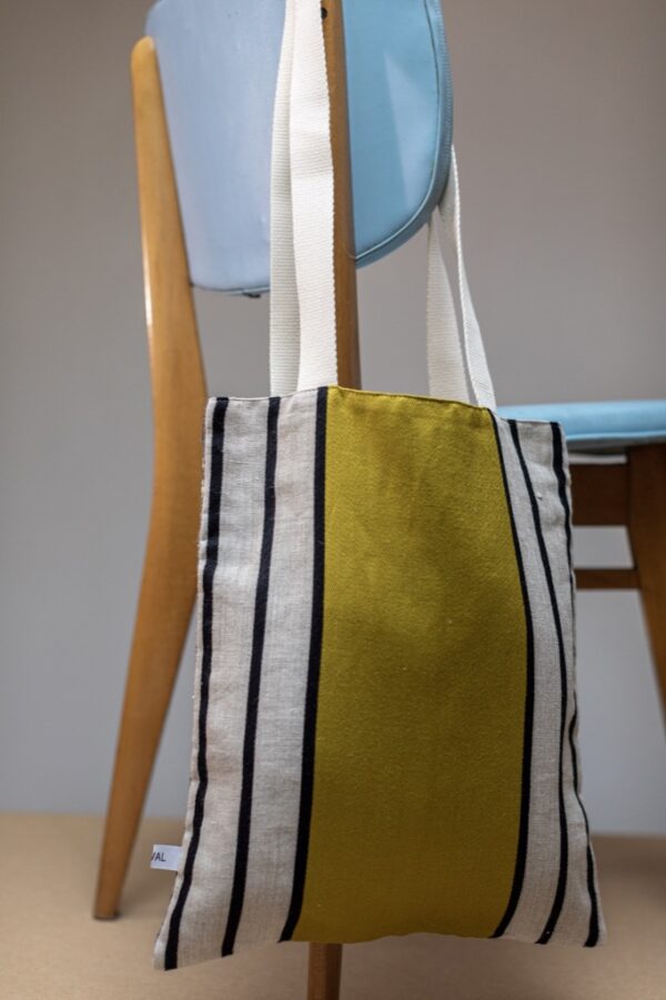 Tote Bag rayé jaune et noir