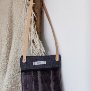 Petite sacoche velours violet